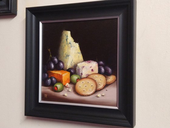Cheese and crackers still life