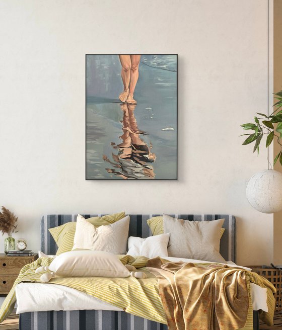 Sea coast. Reflections