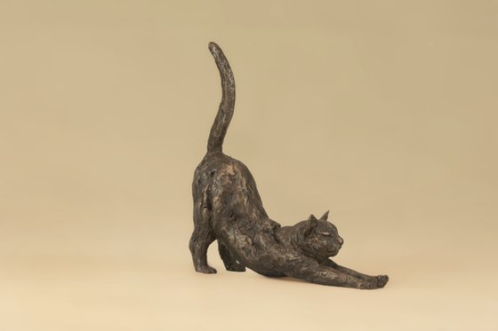 Stretching Cat Bronze