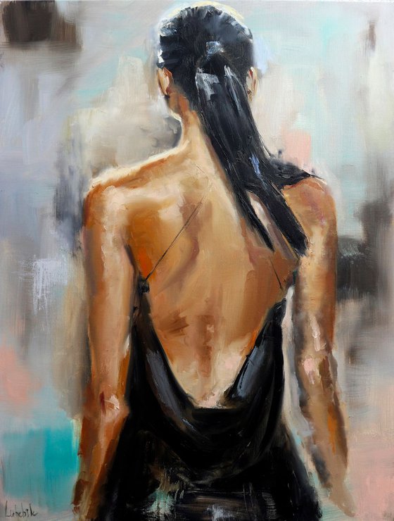 Portrait of woman oil painting