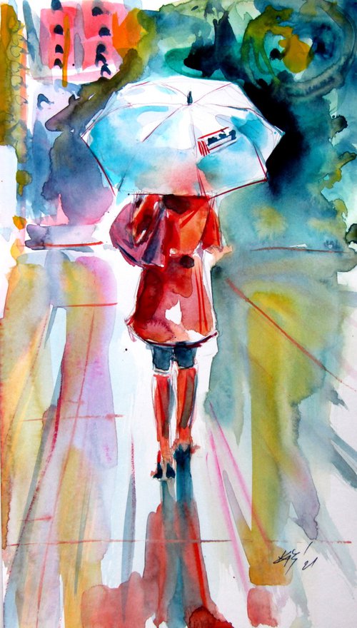 Girl with umbrella by Kovács Anna Brigitta