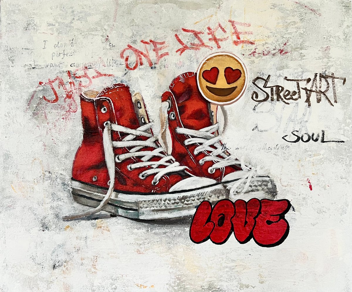 Urban And Pop Still Life Acrylic Painting By Olesya Izmaylova, 22 X 18", My Adorable Companions, Original Artwork