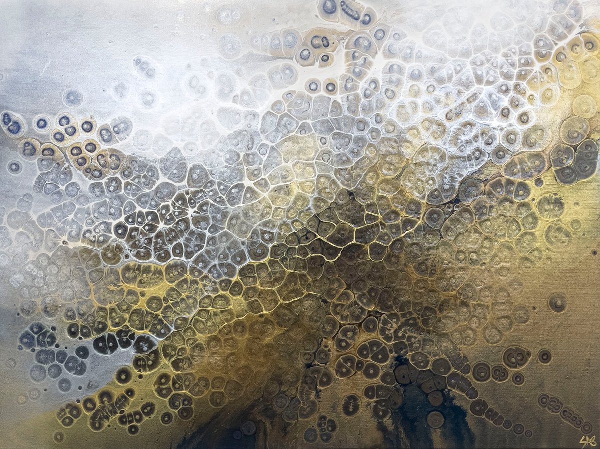 Organic Abstract Acrylic Painting By Shaylen Broughton, 50 X 37", Mercurial, Original Artwork