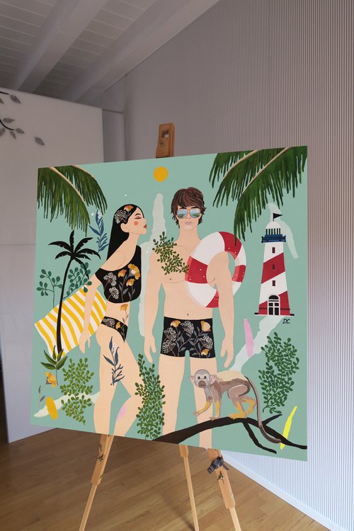 Swimmers - Jack and Fernanda - Summer - Art-Deco by Artemisia