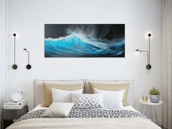 Pure Surf 7- Surf, Wave Art, Seascape, Storm, Teal