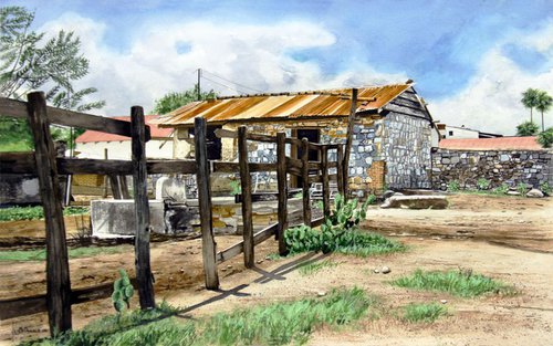 Barn Yard - Mexico by Leslie McDonald, Jr.
