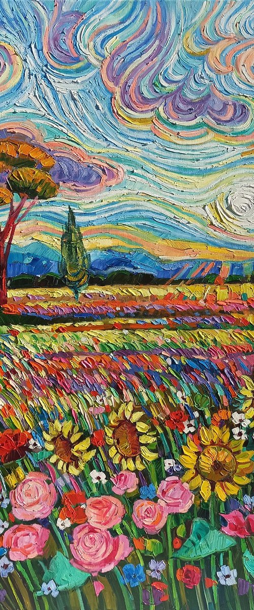 Summer fields under Gogh sky by Vanya Georgieva