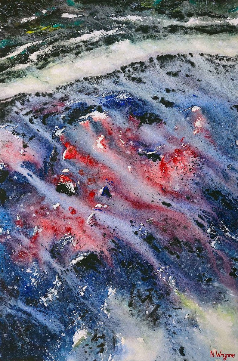 Organic Landscape Watercolour By Neil Wrynne, 15 X 22", Resting Below, Original Artwork