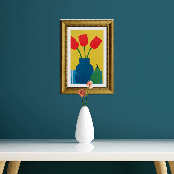 Three Tulips and a Pear