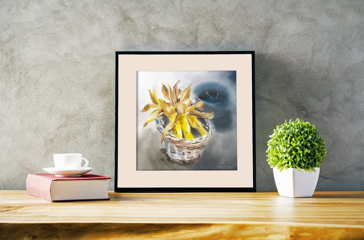 Photorealistic Botanical Watercolour By Tatiana Paravisini, 15 X 15", Late Summer, Original Artwork