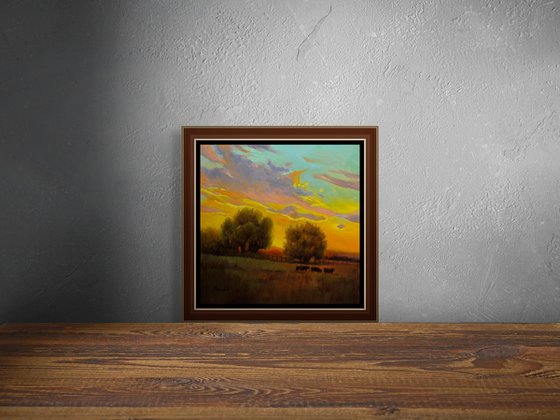 Golden Pasture at Dusk