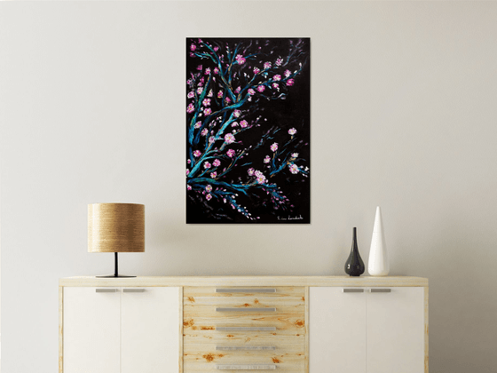 Cherry Blossoms in black