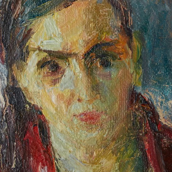 Alenka (Portrait in Red), 96x74cm