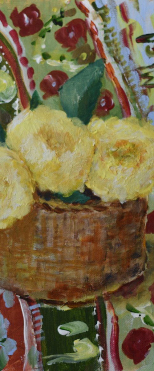 Three yellow roses by Elena Zapassky