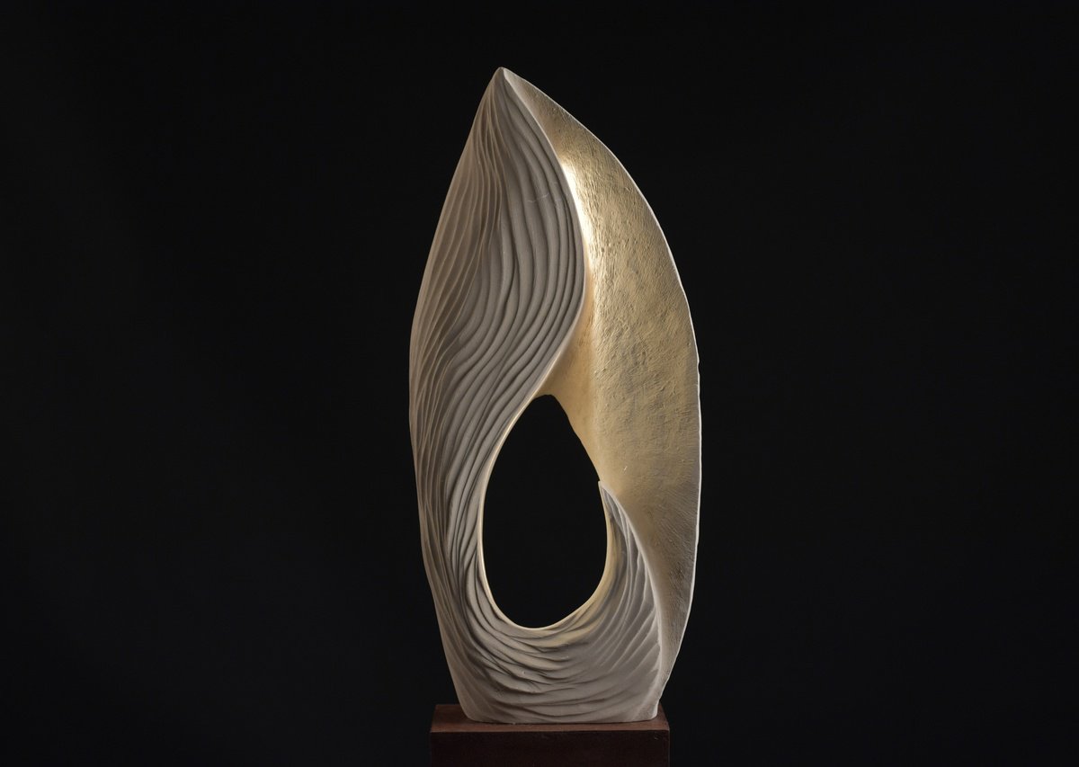 Abstract Stone Sculpture By Andrea Serra, 15 X 33, Maestrale Illuminating, Original Artwork