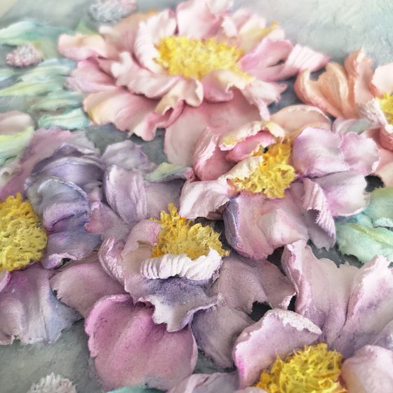 Peony bouquet sculpture painting