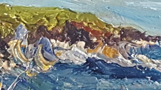 Storming Sea Surge -  an impasto miniature