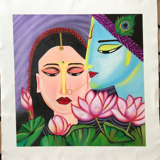Radha Krishna !! Indian Art ! Traditional Art !! Couple Love !! Lovers !!