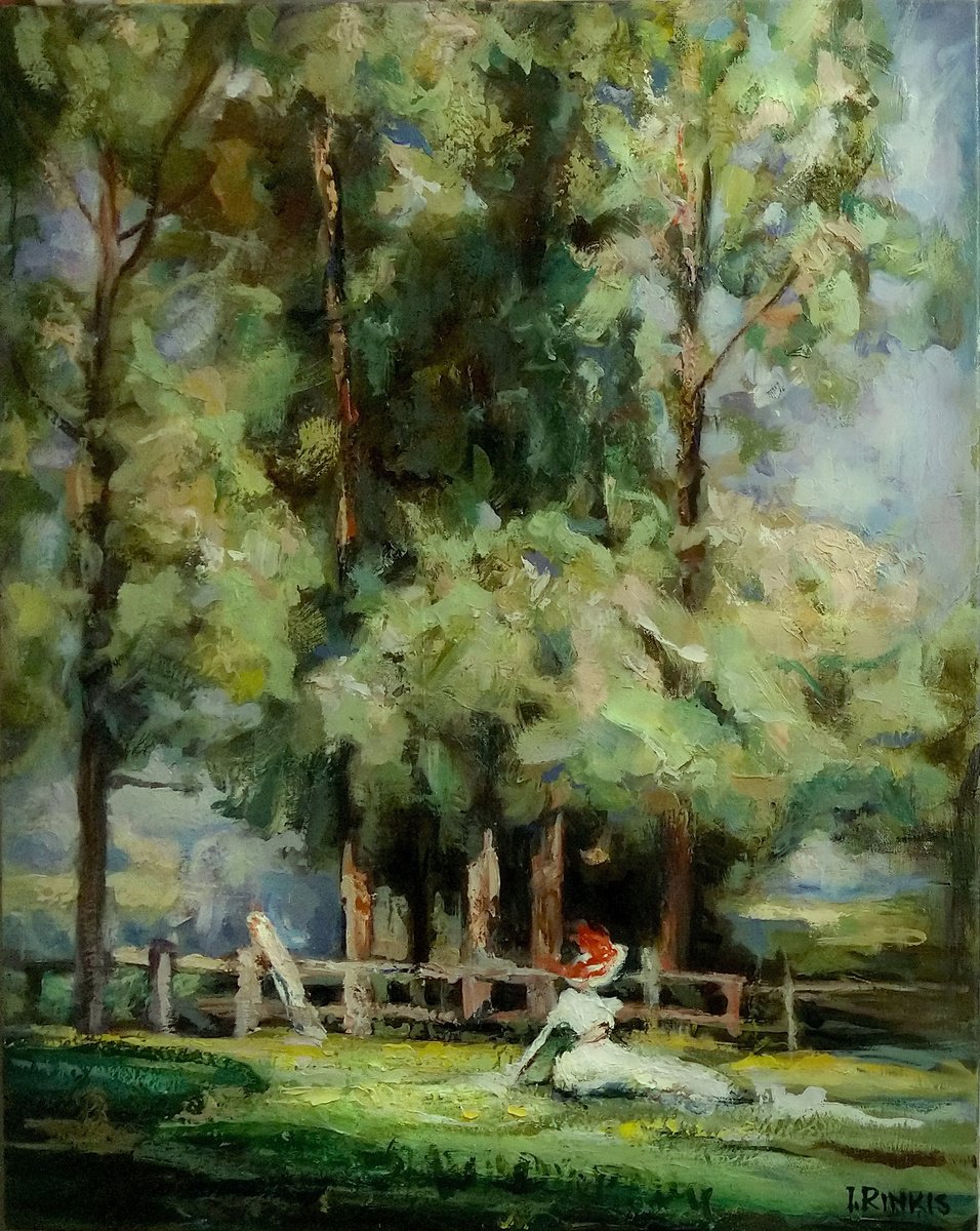 Impressionistic Landscape Oil Painting By Ilgonis Rinkis, 24 X 28, In Natura, Original Artwork