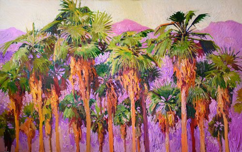 Palm Trees in the Desert, Evening by Suren Nersisyan