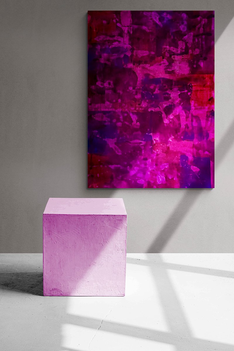 Abstraction No. 622 large purple monochrome minimalism XL by Anita Kaufmann