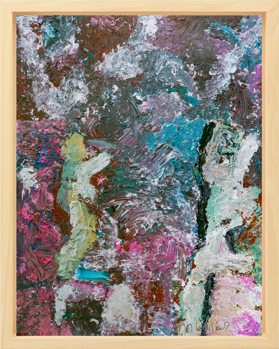 Organic Abstract Acrylic Painting By Geert Lemmers Fpa, 33 X 41, Abstract Landscape 16, Original Artwork