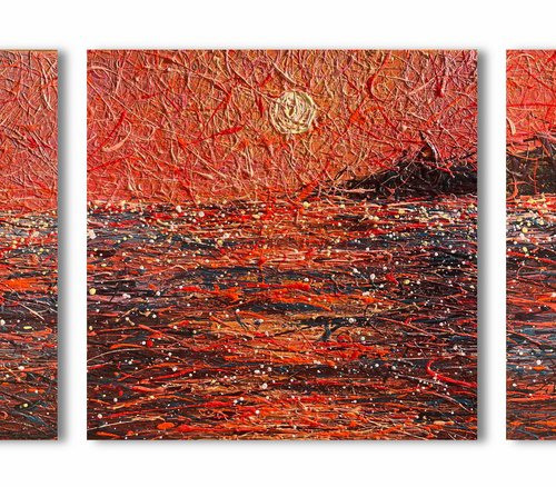 Flames of the Sky - triptych by Nadiia Antoniuk