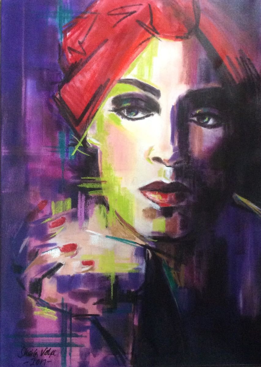 Red Turban Woman no.2 by Sheila Volpe