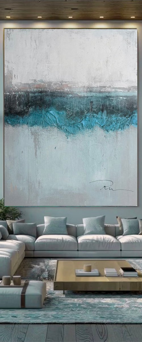 Turquoise Abstract by Indie Ru