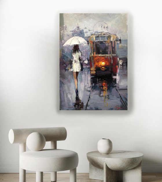 Romantic Rain in Rome Trams