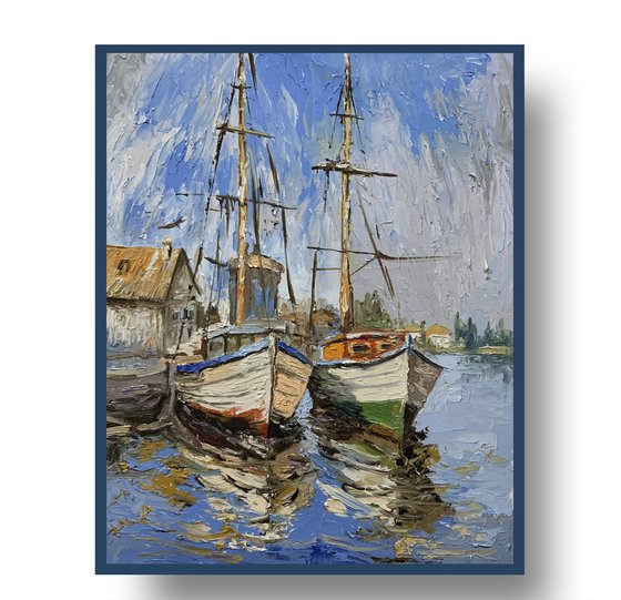 Harbor Boats Reflection.