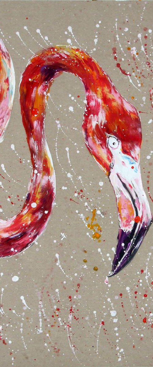 Flamingo / Gouache by Anna Sidi-Yacoub