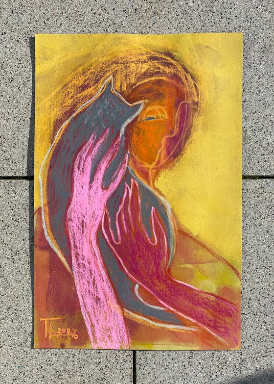 Portrait with a cat.