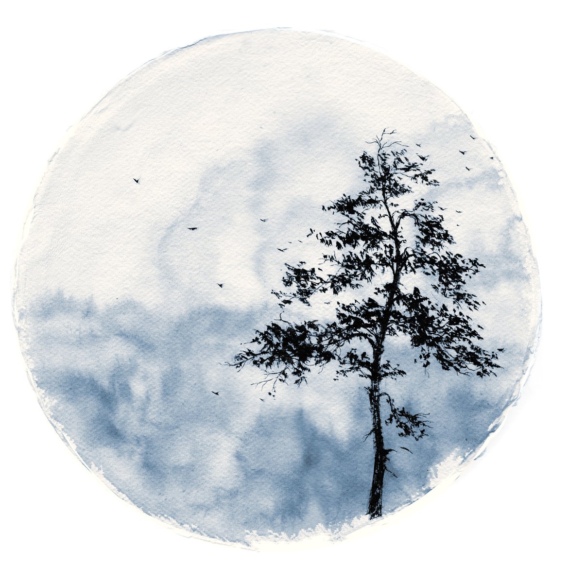 Expressive Landscape Watercolour By Doriana Popa, 12 X 12, Breath, Original Artwork