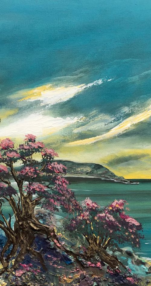 Lulworth Cove in bloom by Marja Brown