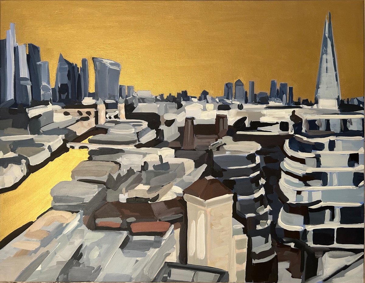 Gilded Thames 4 By Sarah Adams, 35 X 28, Artwork For Sale On Artfinder