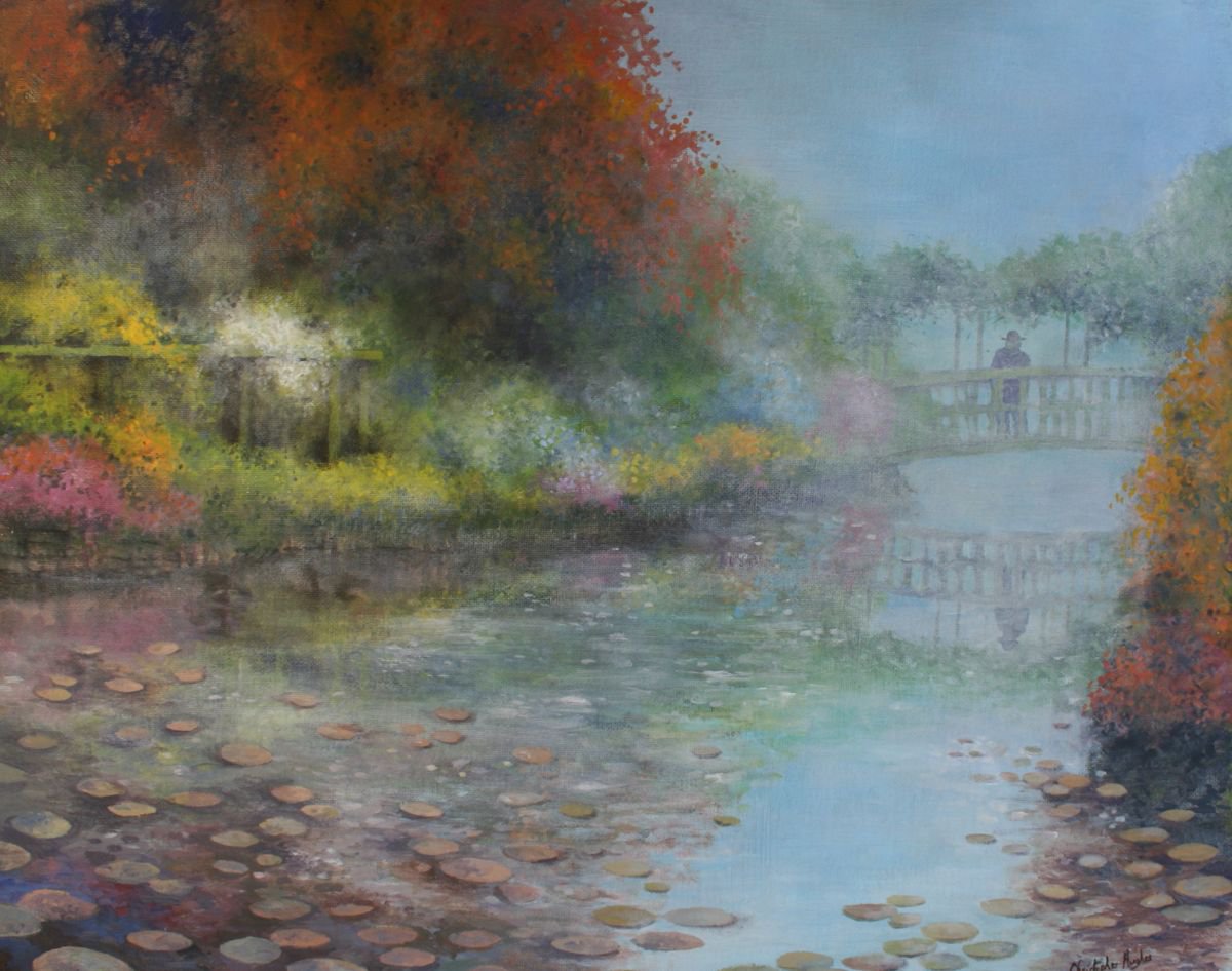 Givernay.Monet on his Bridge. by Christopher Hughes