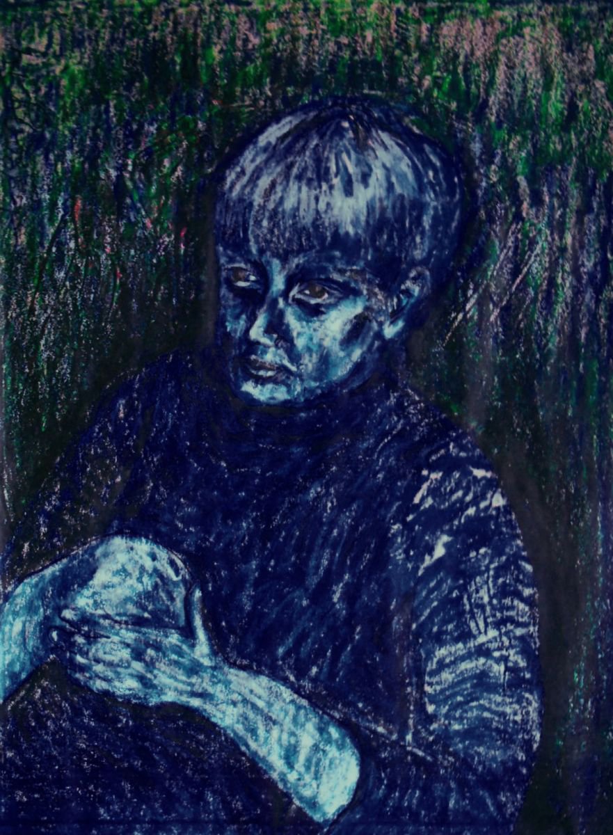 Boy in blue sweater by Tatiana L