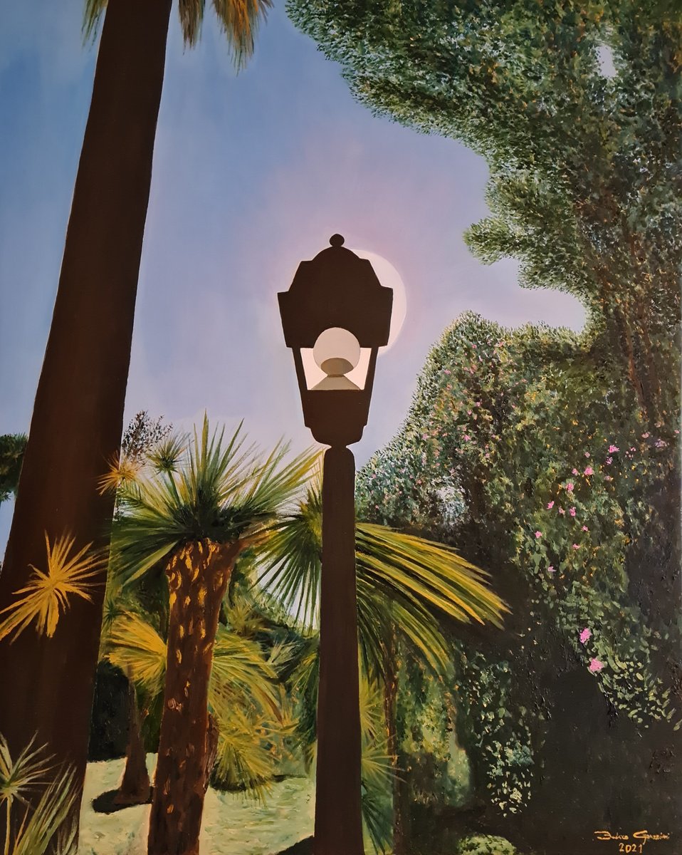 Photorealistic Landscape Oil Painting By Federico Grazzini, 31 X 39, Controluce, Original Artwork