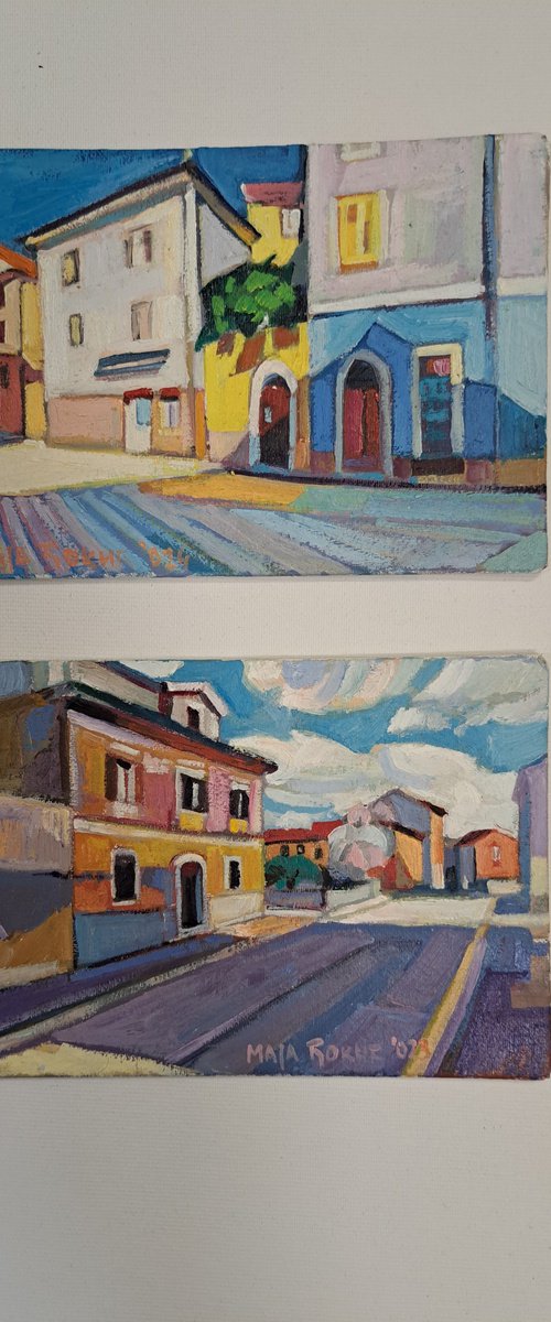 Set of two paintings, 4 by Maja Đokić Mihajlović