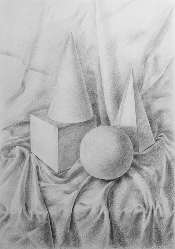 Geometry. Original pencil drawing.