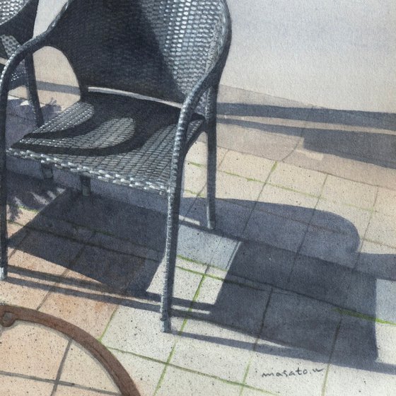 Two Chairs in Sunlight - Watercolor Painting