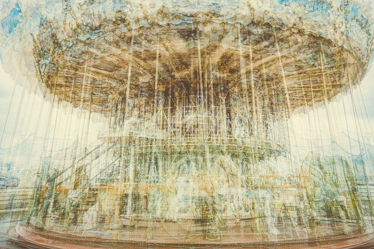Impressionistic Abstract Photograph By Adam Regan, 36 X 24, On The Merry Go Round Iiia, Original Artwork