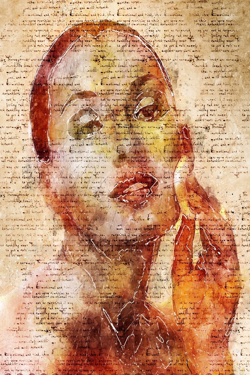 Illustrative Portrait Photograph By Srdjan Jevtic, 21 X 31", Emotional ( 80 Cm X 53 Cm ), Original Artwork