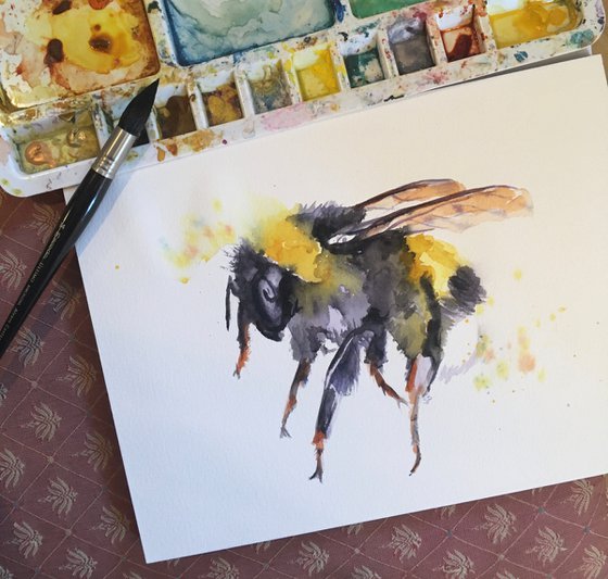 Watercolour Bee 1