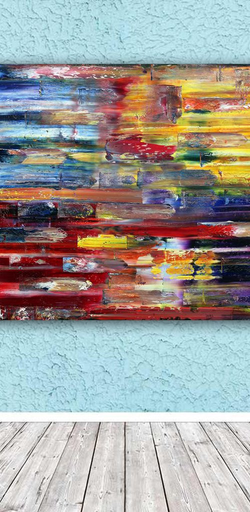 "Painter's Lullaby" - FREE USA SHIPPING - Original PMS Oil Painting On Reclaimed Wood - 40.5 x 34.5 inches by Preston M. Smith (PMS)