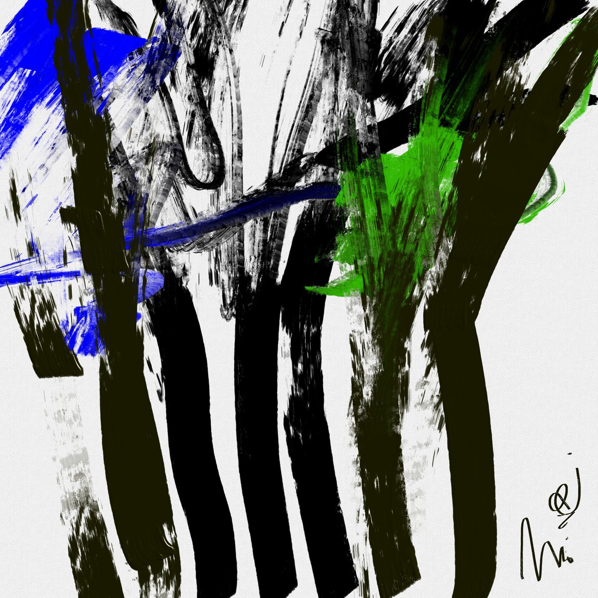 Abstract Print By Mattia Paoli, 39 X 39", Ga#292 Giant Tree V, Original Artwork