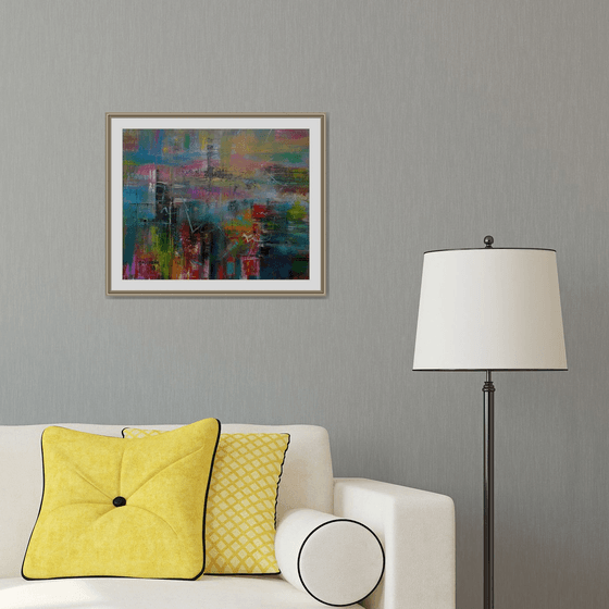 Illusory Landscape, abstract landscape original paintings on canvas, 50x60 cm, ready to hang art