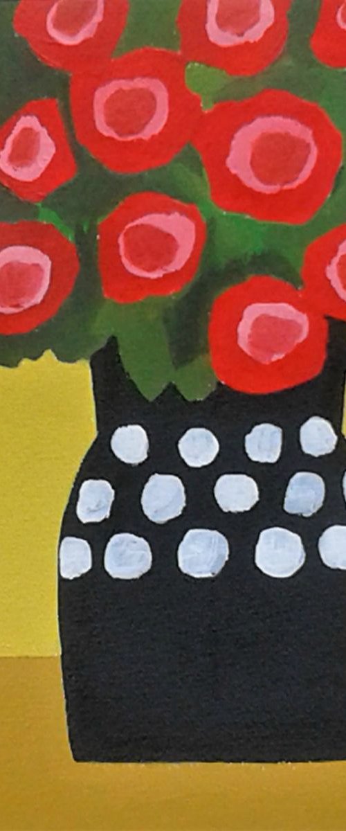 Summer Flowers in a Black Vase by Jan Rippingham
