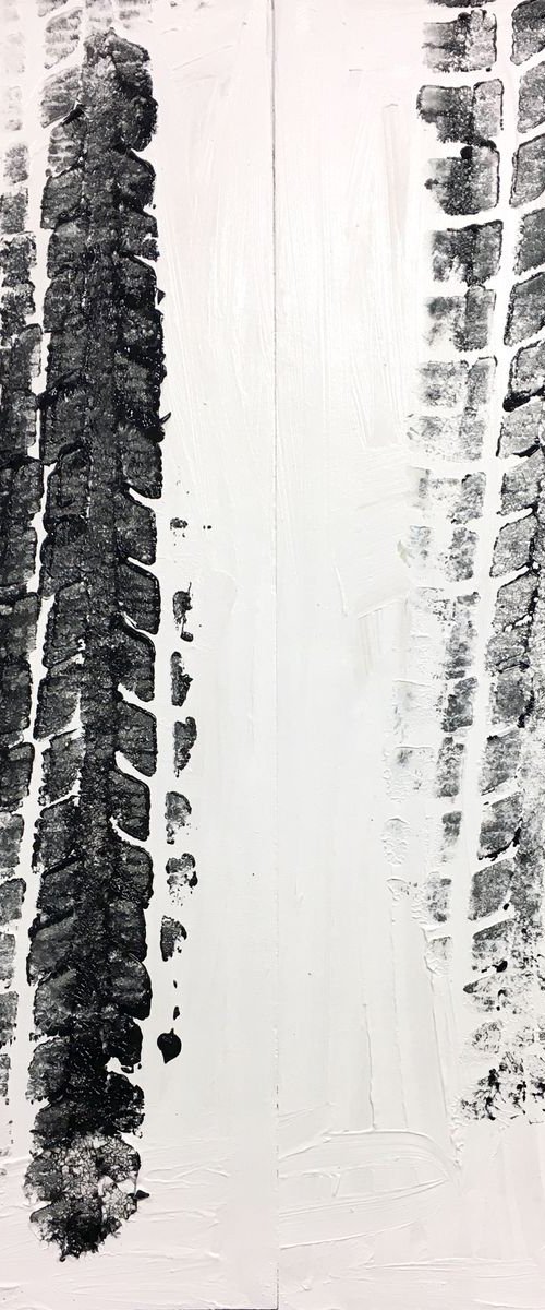 Diptych Black Tracks by Mattia Paoli